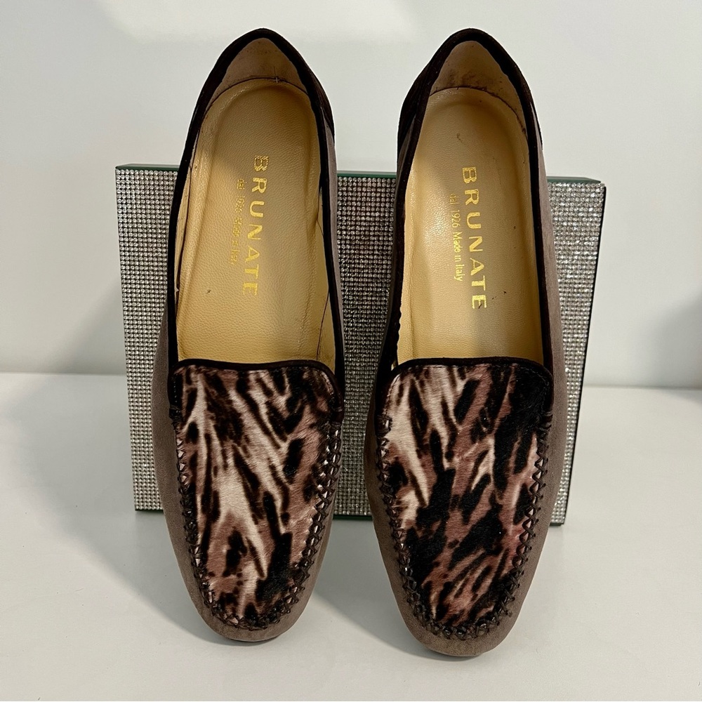 BRUNATE - Moccasin Loafer Violet Suede / Zebra / Made in Italy 🇮🇹